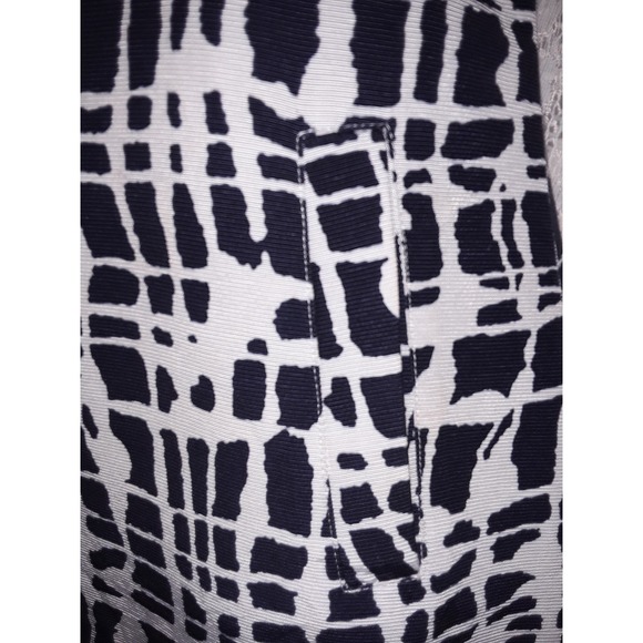 MICHAEL Kors Sz 6 Navy Blue & White Abstract Print Shift Dress - Picture 3 of 5